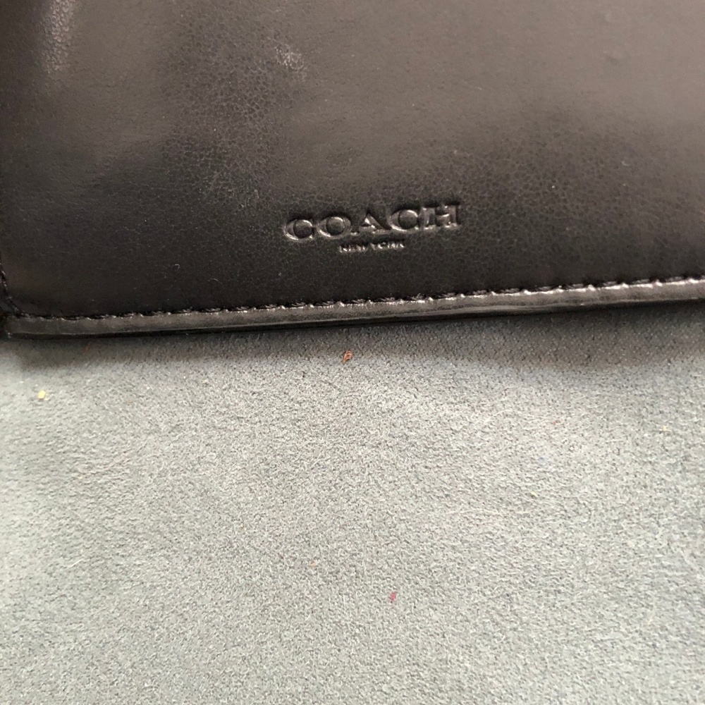 Men's Coach Blue and Black checkered wallet - Picture 3 of 4
